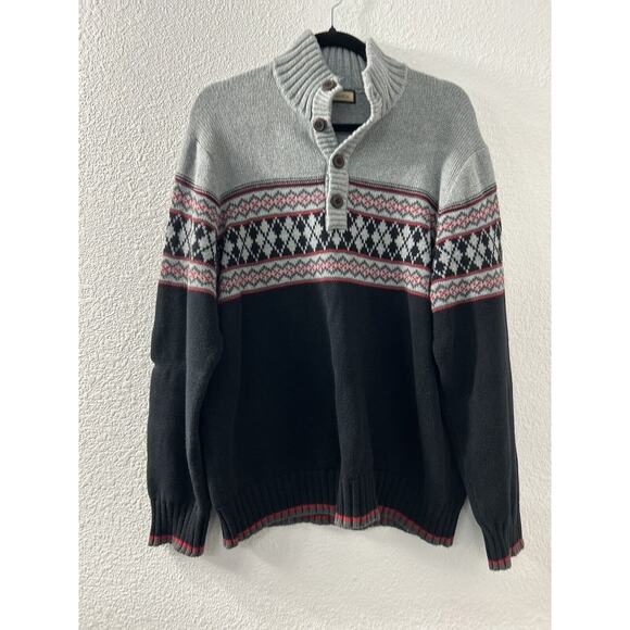 G. H. BASS & CO Mens Size L Nordic Ski Pullover Sweater Grandpa Norm Cozy Cabin‎ - Picture 1 of 11